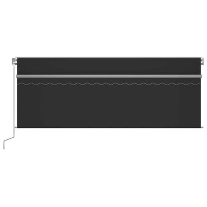 vidaXL Manual Retractable Awning with Blind&LED 4.5x3m Anthracite
