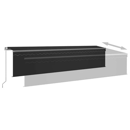 vidaXL Manual Retractable Awning with Blind&LED 6x3m Anthracite