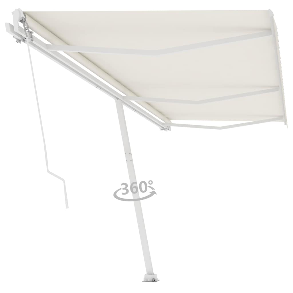 vidaXL Freestanding Manual Retractable Awning 600x300 cm Cream