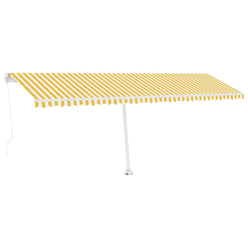 vidaXL Freestanding Manual Retractable Awning 600x300 cm Yellow/White