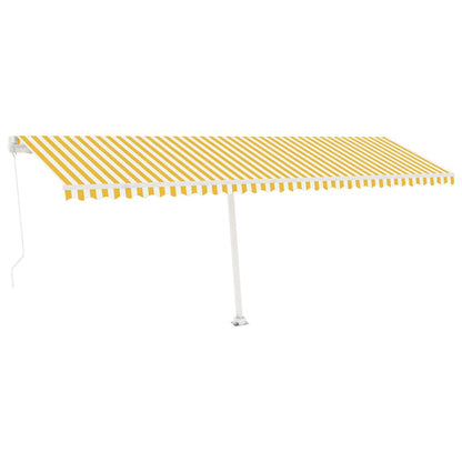 vidaXL Freestanding Manual Retractable Awning 600x300 cm Yellow/White
