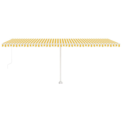 vidaXL Freestanding Manual Retractable Awning 600x300 cm Yellow/White