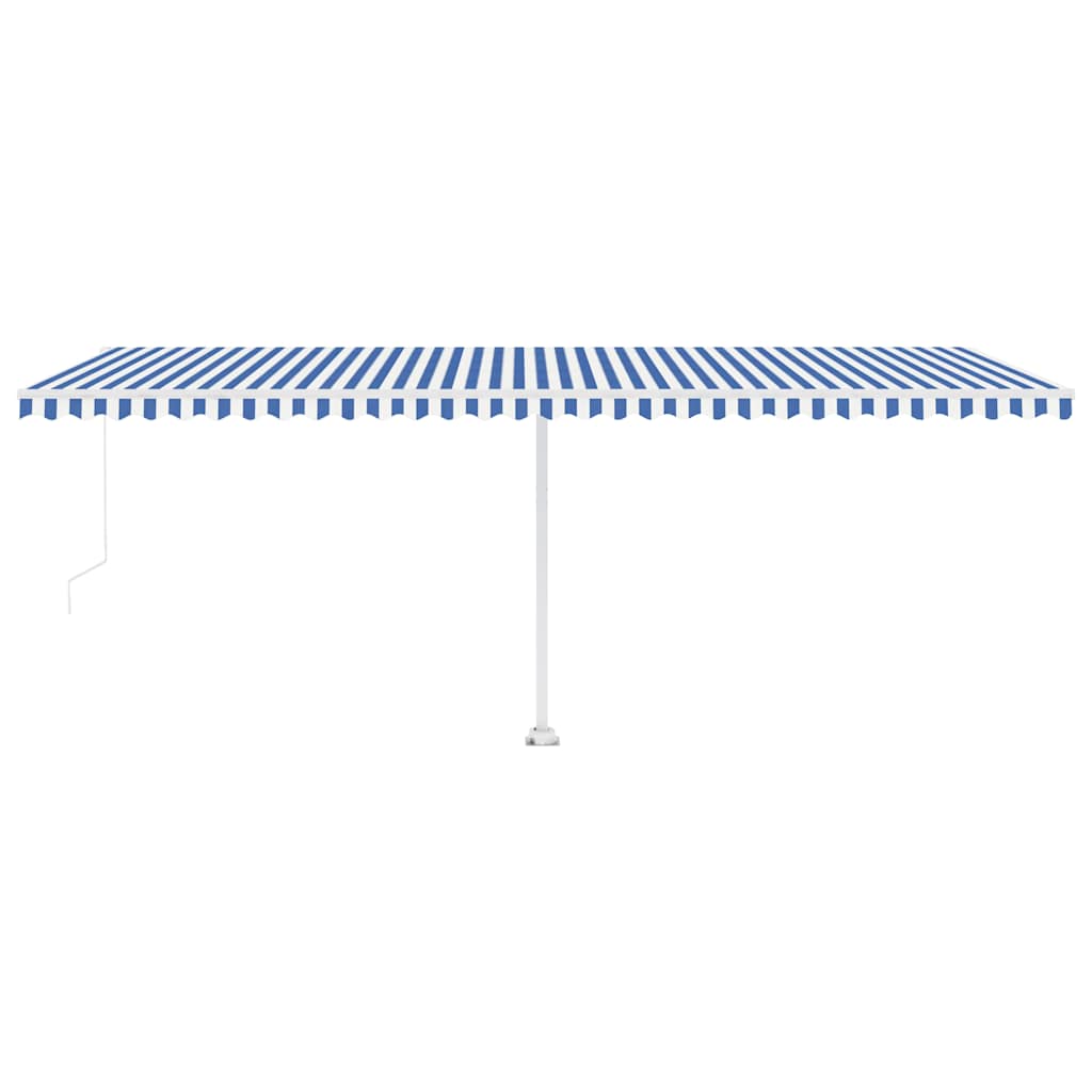 vidaXL Manual Retractable Awning with LED 600x300 cm Blue and White