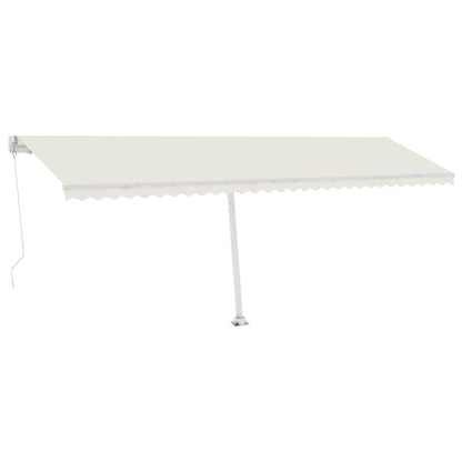 vidaXL Manual Retractable Awning with LED 600x300 cm Cream