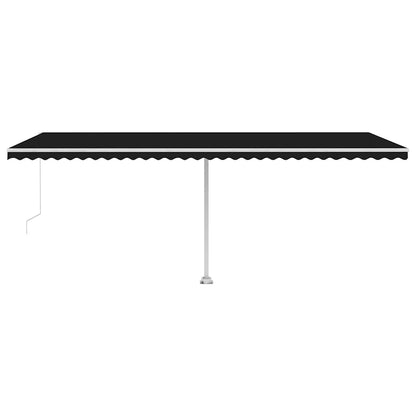 vidaXL Manual Retractable Awning with LED 600x300 cm Anthracite