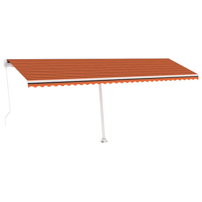 vidaXL Manual Retractable Awning with LED 600x300 cm Orange and Brown