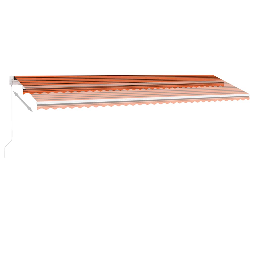 vidaXL Manual Retractable Awning with LED 600x300 cm Orange and Brown
