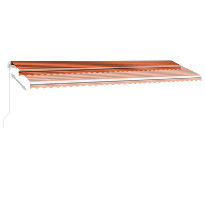 vidaXL Manual Retractable Awning with LED 600x300 cm Orange and Brown
