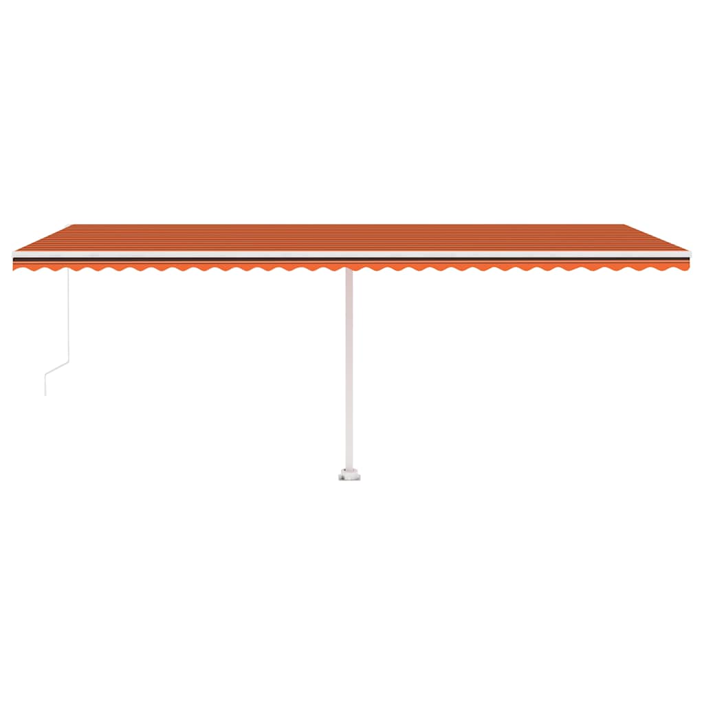vidaXL Manual Retractable Awning with LED 600x300 cm Orange and Brown
