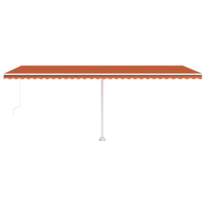 vidaXL Manual Retractable Awning with LED 600x300 cm Orange and Brown