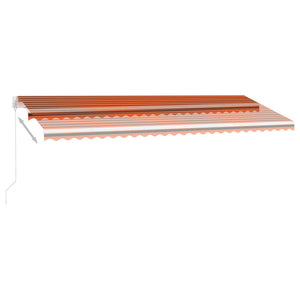 vidaXL Freestanding Manual Retractable Awning 500x350 cm Orange/Brown
