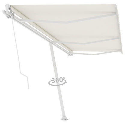 vidaXL Manual Awning 6 x 3.5 m Cream 100% Polyester