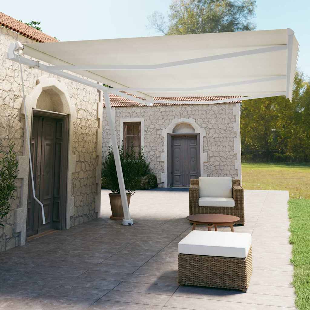 vidaXL Manual Awning 6 x 3.5 m Cream 100% Polyester