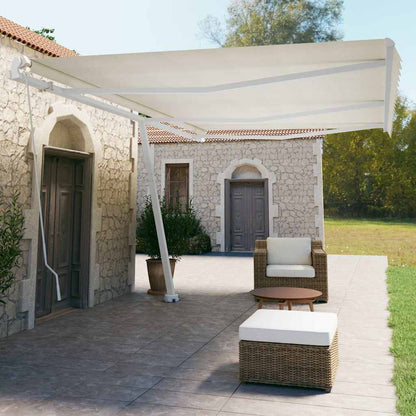 vidaXL Manual Awning 6 x 3.5 m Cream 100% Polyester