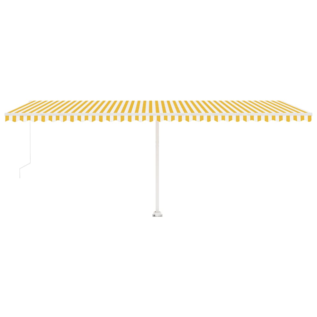vidaXL Manual Awning 6 x 3.5 m Yellow and White Stripe 100% Polyester