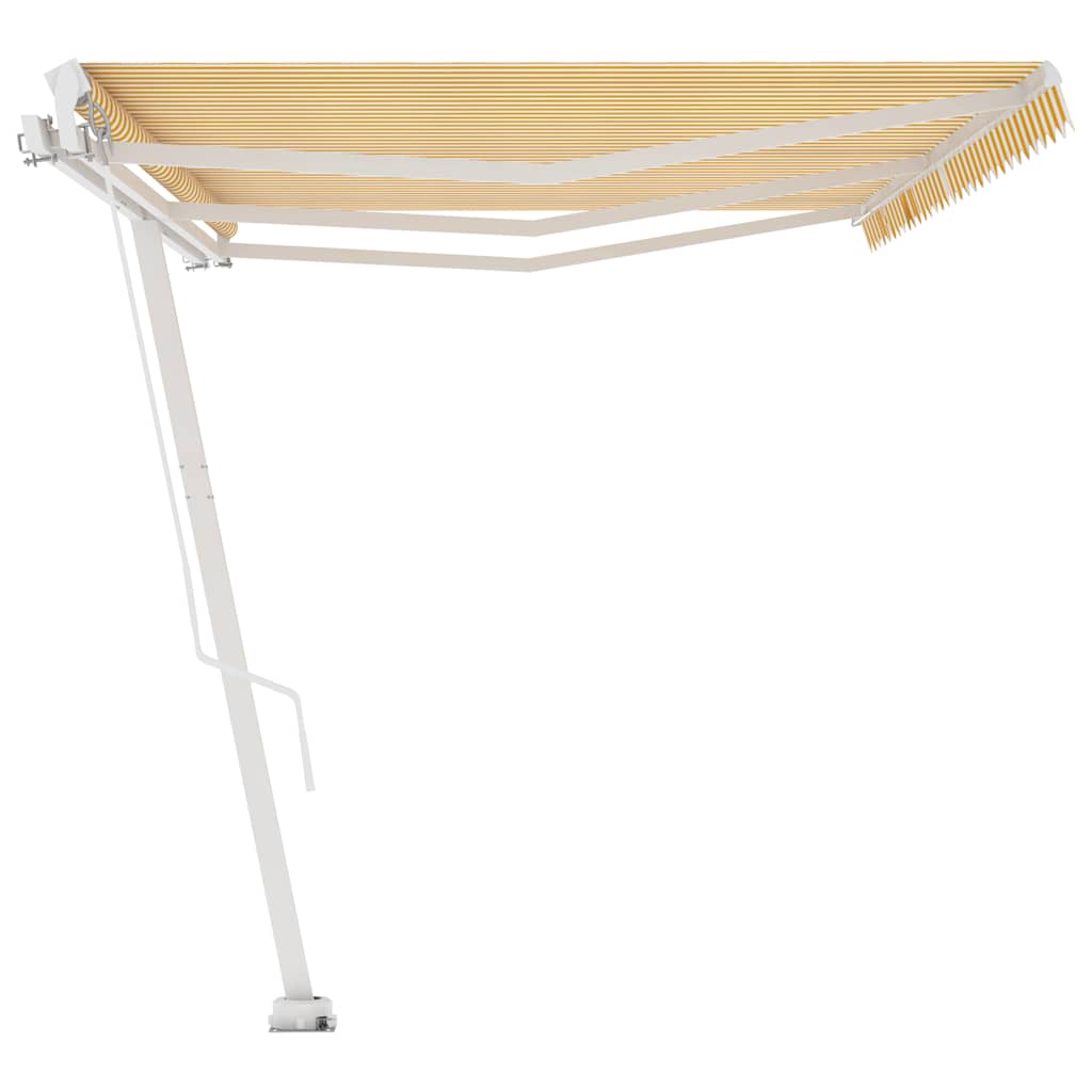vidaXL Manual Awning 6 x 3.5 m Yellow and White Stripe 100% Polyester
