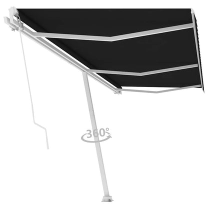 vidaXL Manual Awning 6 x 3.5 m Anthracite 100% Polyester