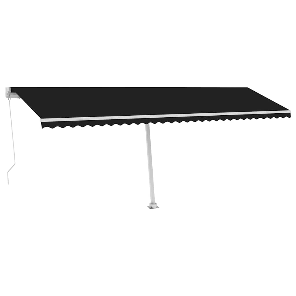 vidaXL Manual Retractable Awning with LED 600x350 cm Anthracite