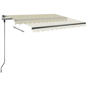 vidaXL Manual Retractable Awning with LED 350x250 cm Cream