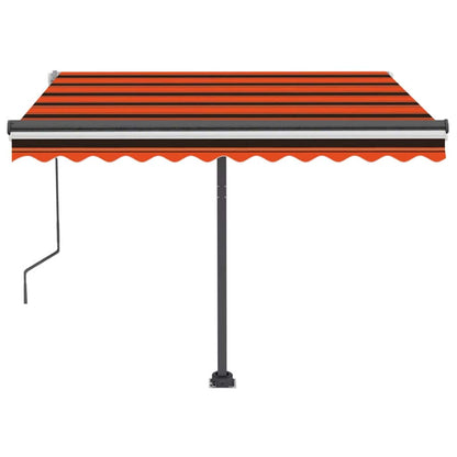 vidaXL Manual Retractable Awning with LED 350x250 cm Orange and Brown