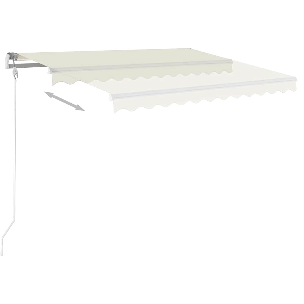 3069902 vidaXL Manual Retractable Awning with LED 3x2,5 m Cream (313199+46833+315093)