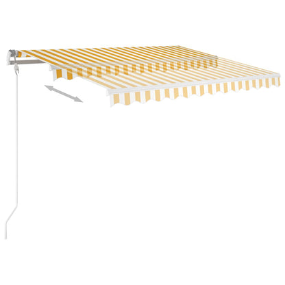 3069903 vidaXL Manual Retractable Awning with LED 3x2,5 m Yellow and White (313199+46836+315093)