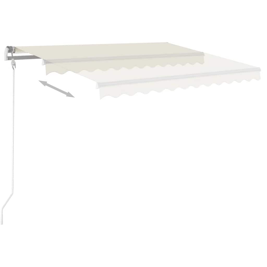 3069922 vidaXL Manual Retractable Awning with LED 3,5x2,5 m Cream (313200+313167+315093)