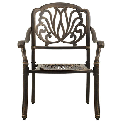 vidaXL 3 Piece Bistro Set Cast Aluminium Bronze