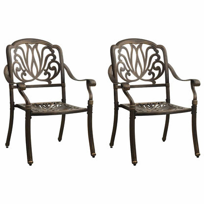 vidaXL 3 Piece Bistro Set Cast Aluminium Bronze