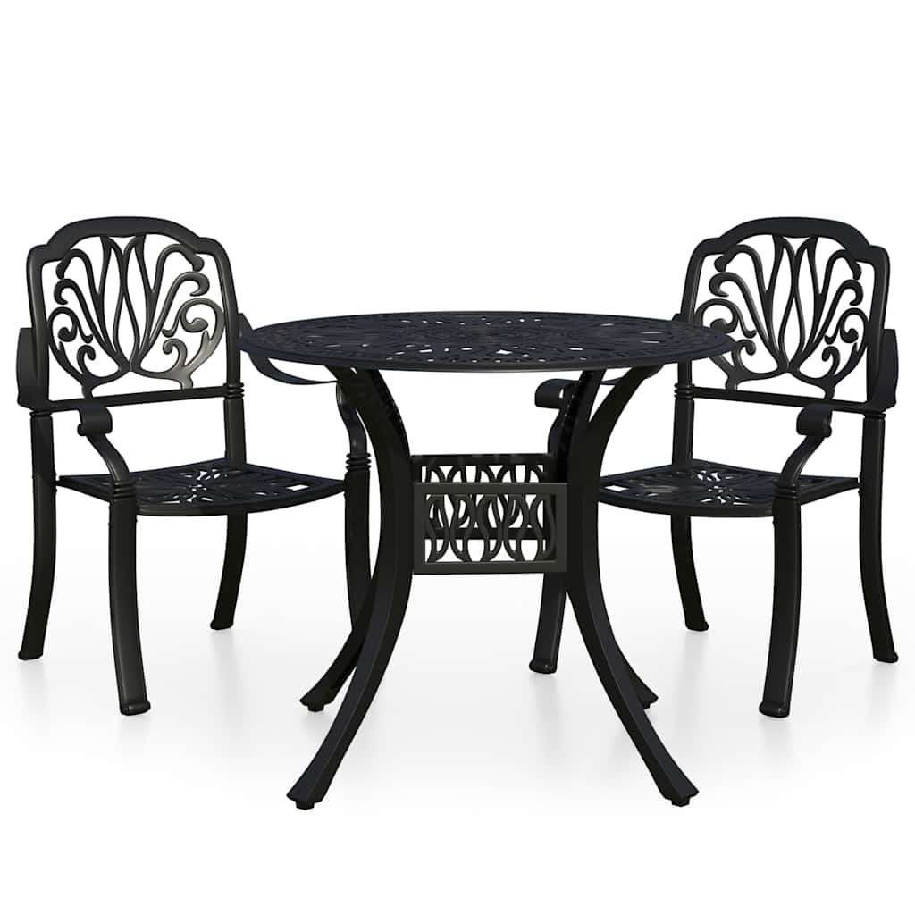 vidaXL Bistro Set | Black | Cast aluminium | Standard |  Durable  | Bistro Set