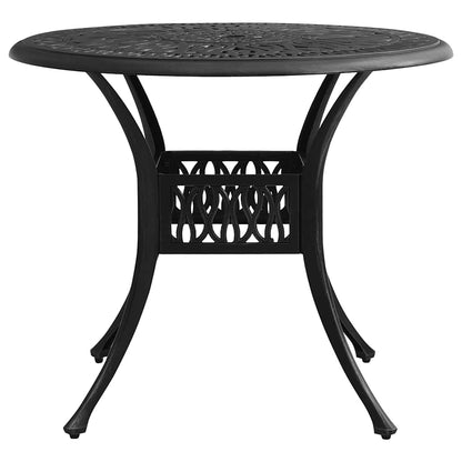 vidaXL 3 Piece Bistro Set Cast Aluminium Black