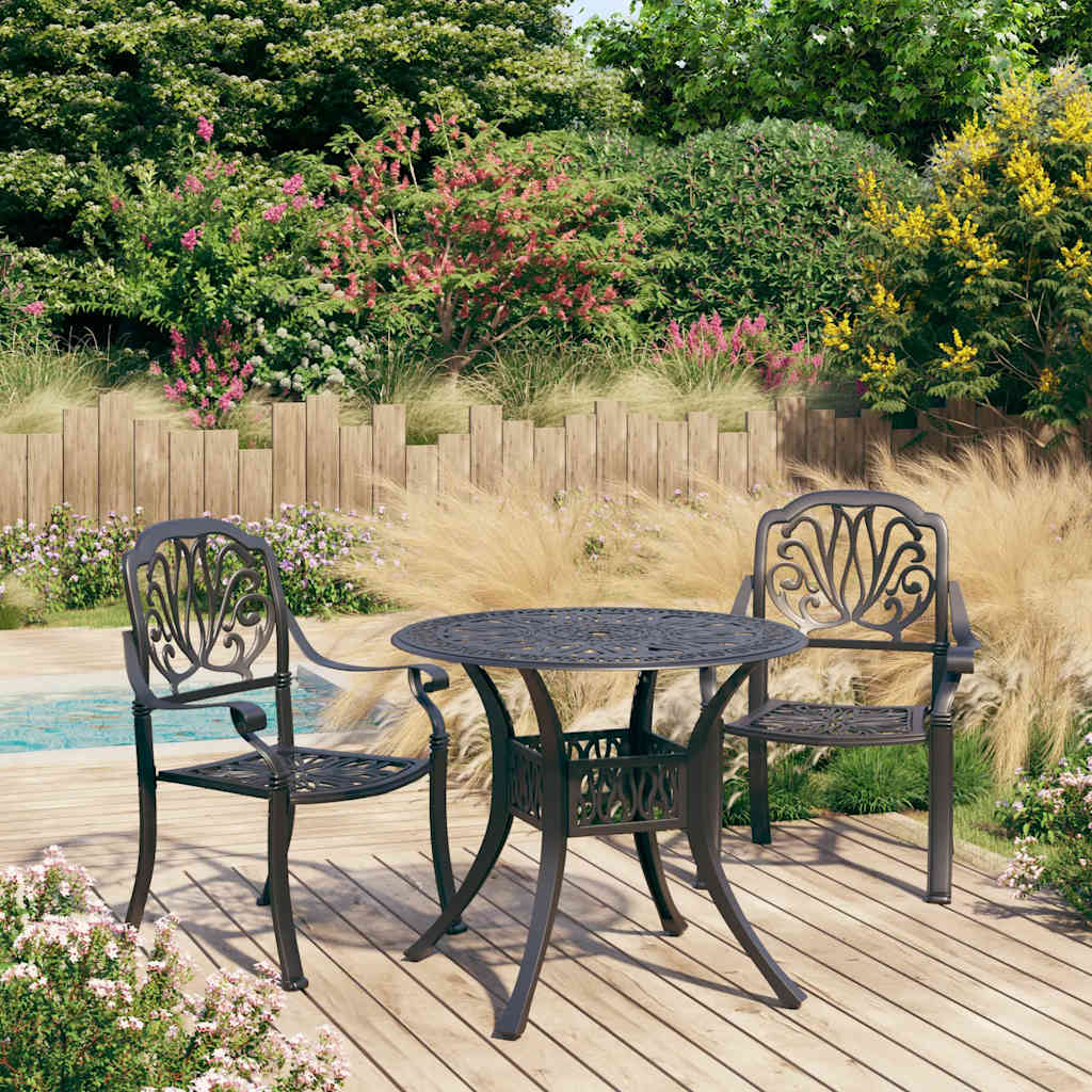 vidaXL Bistro Set | Black | Cast aluminium | Standard |  Durable  | Bistro Set
