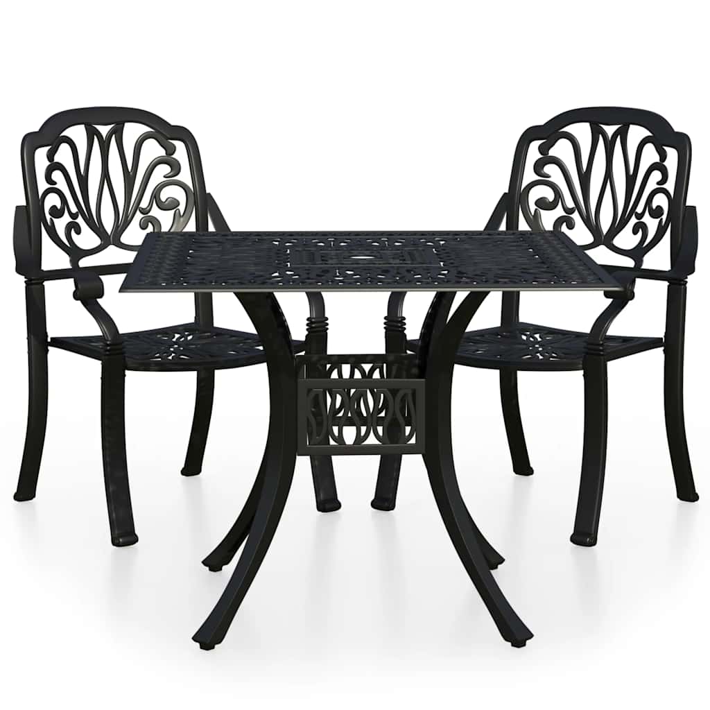 vidaXL Bistro Set | Black | Cast aluminium | Small | Durable | Bistro Set