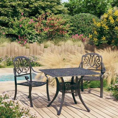 vidaXL Bistro Set | Black | Cast aluminium | Small | Durable | Bistro Set