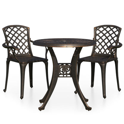 vidaXL Bistro Set | Bronze | Cast aluminium | Standard | Durable | Bistro Set