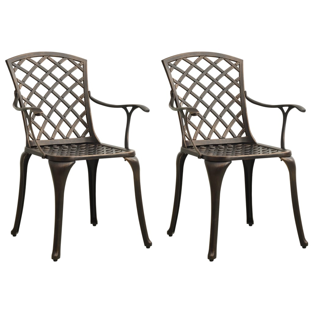 vidaXL Bistro Set | Bronze | Cast aluminium | Standard | Durable | Bistro Set