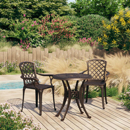 vidaXL Bistro Set | Bronze | Cast aluminium | Standard | Durable | Bistro Set