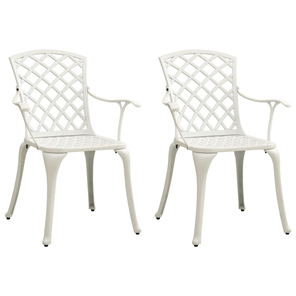 vidaXL Bistro Set | White | Cast Aluminium | Medium | Tough | Bistro Set | Round