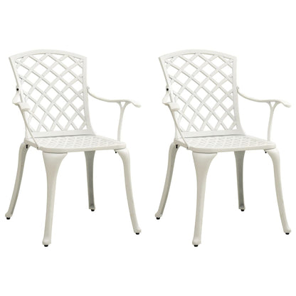 vidaXL Bistro Set | White | Cast Aluminium | Medium | Tough | Bistro Set | Round