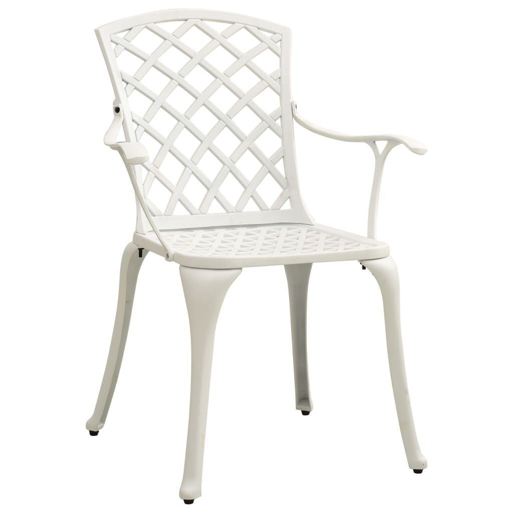 vidaXL Bistro Set | White | Cast Aluminium | Medium | Tough | Bistro Set | Round