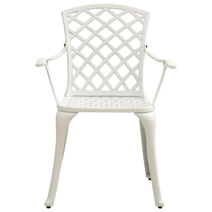 vidaXL Bistro Set | White | Cast Aluminium | Medium | Tough | Bistro Set | Round