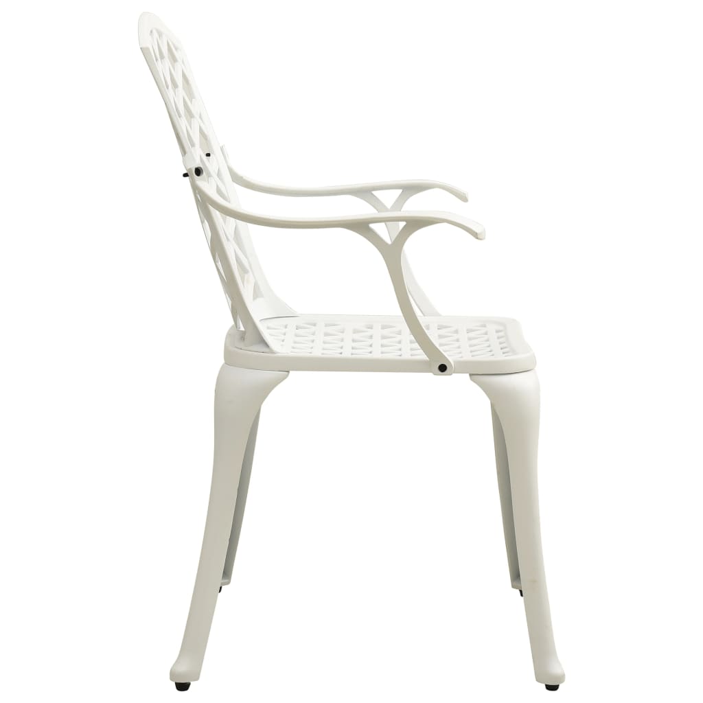 vidaXL Bistro Set | White | Cast Aluminium | Medium | Tough | Bistro Set | Round