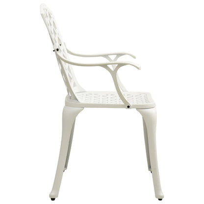 vidaXL Bistro Set | White | Cast Aluminium | Medium | Tough | Bistro Set | Round