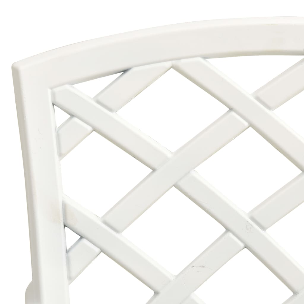 vidaXL Bistro Set | White | Cast Aluminium | Medium | Tough | Bistro Set | Round