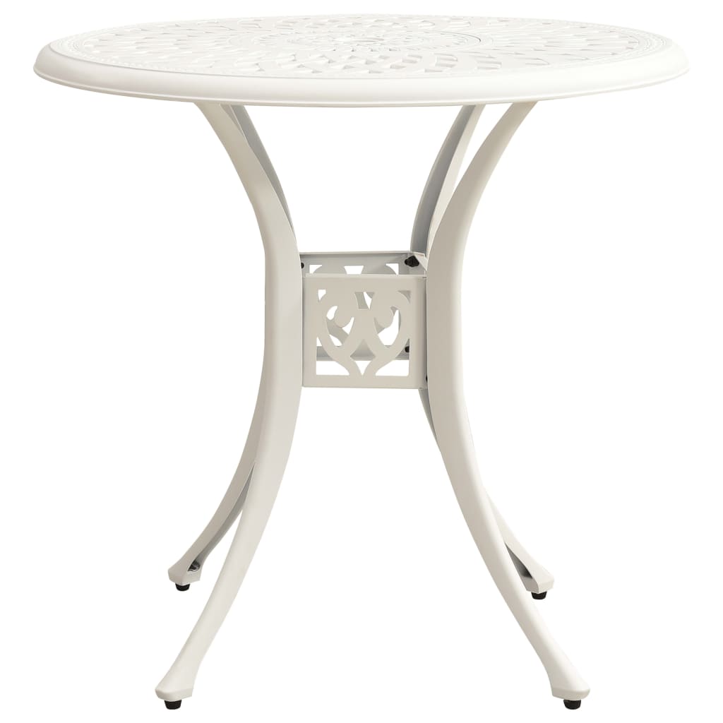 vidaXL Bistro Set | White | Cast Aluminium | Medium | Tough | Bistro Set | Round