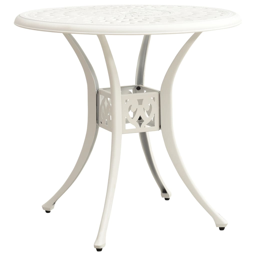 vidaXL Bistro Set | White | Cast Aluminium | Medium | Tough | Bistro Set | Round