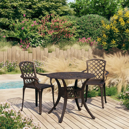 vidaXL 3 Piece Bistro Set Cast Aluminium Bronze