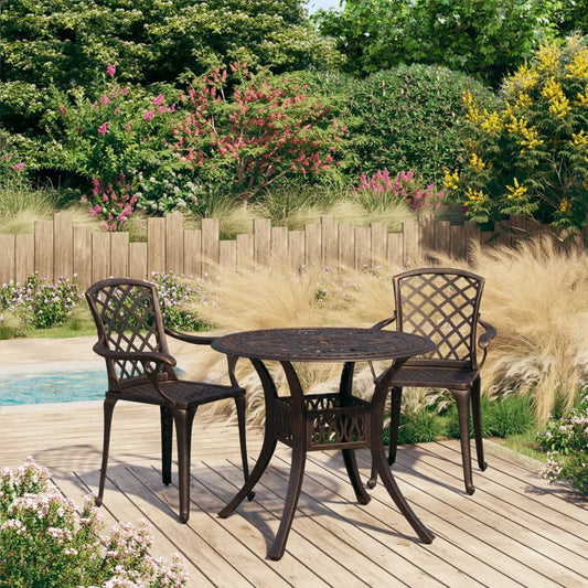 vidaXL Bistro Set | Bronze | Cast aluminium | Medium |  Durable  | Bistro Set
