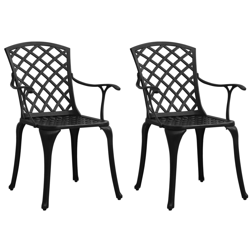 vidaXL Bistro Set | Black | Cast aluminium | Medium |  Industrial  | Bistro Set