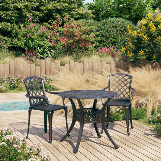 vidaXL Bistro Set | Black | Cast aluminium | Medium |  Industrial  | Bistro Set